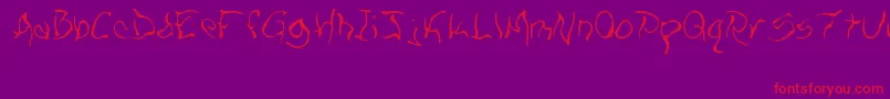 ZillOWisp-Schriftart – Rote Schriften auf violettem Hintergrund