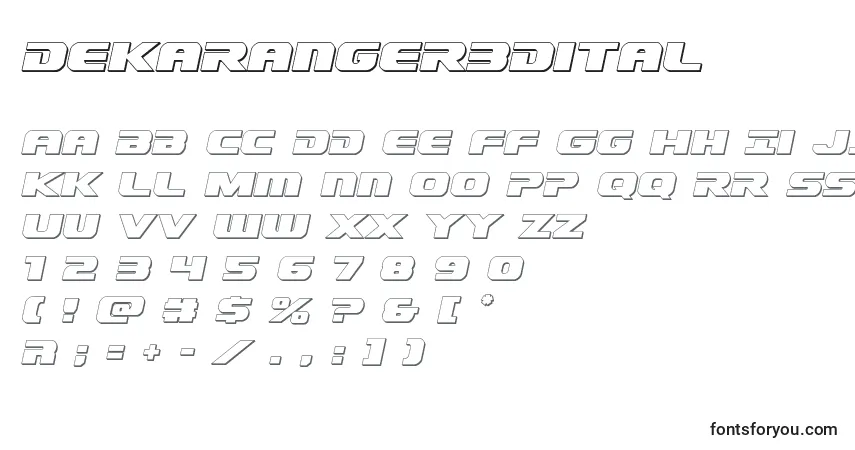 A fonte Dekaranger3Dital – alfabeto, números, caracteres especiais