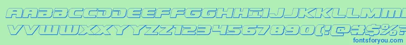 Dekaranger3Dital Font – Blue Fonts on Green Background