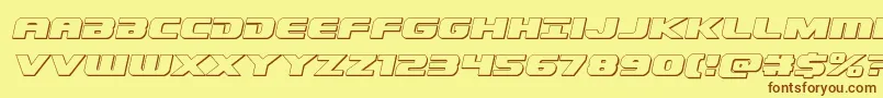 Dekaranger3Dital Font – Brown Fonts on Yellow Background