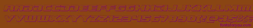 Dekaranger3Dital Font – Purple Fonts on Brown Background