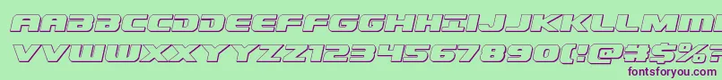 Dekaranger3Dital Font – Purple Fonts on Green Background