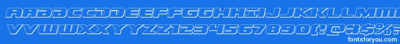 Dekaranger3Dital Font – White Fonts on Blue Background