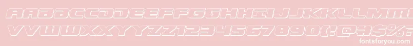 Dekaranger3Dital-Schriftart – Weiße Schriften auf rosa Hintergrund