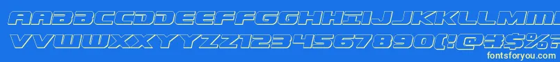 Dekaranger3Dital Font – Yellow Fonts on Blue Background