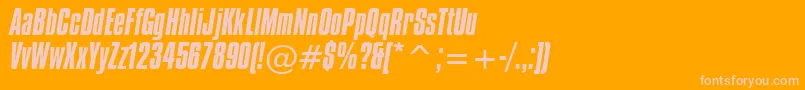 CompactaItalicBt Font – Pink Fonts on Orange Background