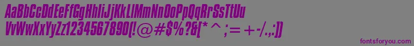 CompactaItalicBt-fontti – violetit fontit harmaalla taustalla