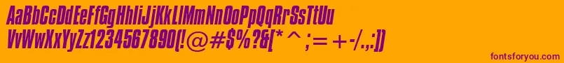 CompactaItalicBt-Schriftart – Violette Schriften auf orangefarbenem Hintergrund
