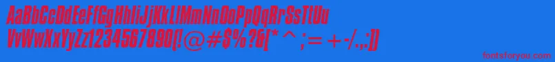 CompactaItalicBt Font – Red Fonts on Blue Background