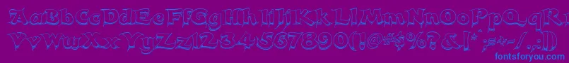 CandlesChrome Font – Blue Fonts on Purple Background