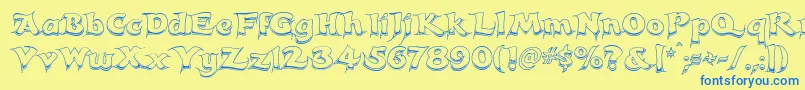 CandlesChrome Font – Blue Fonts on Yellow Background