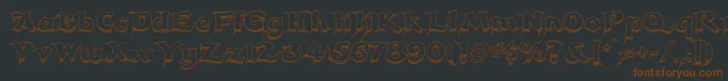 CandlesChrome-fontti – ruskeat fontit mustalla taustalla