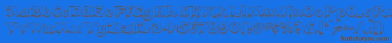 CandlesChrome Font – Brown Fonts on Blue Background