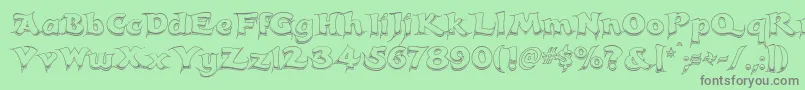 CandlesChrome Font – Gray Fonts on Green Background