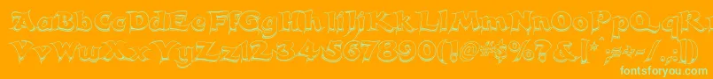 CandlesChrome Font – Green Fonts on Orange Background