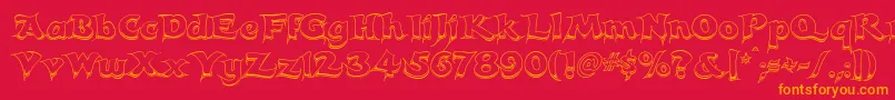 CandlesChrome Font – Orange Fonts on Red Background