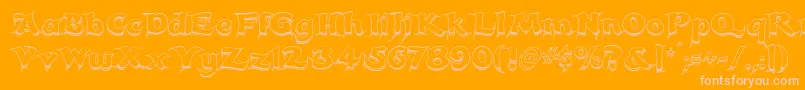 CandlesChrome-Schriftart – Rosa Schriften auf orangefarbenem Hintergrund