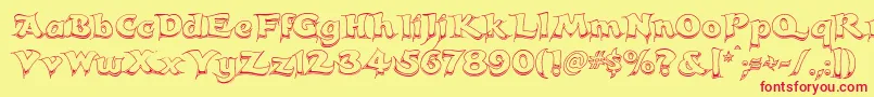 CandlesChrome Font – Red Fonts on Yellow Background