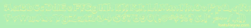 CandlesChrome Font – Yellow Fonts on Green Background