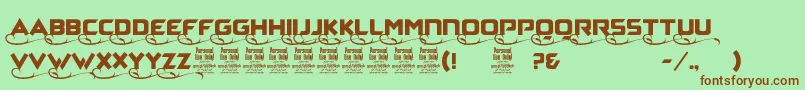 ZaggaPersonalUse Font – Brown Fonts on Green Background