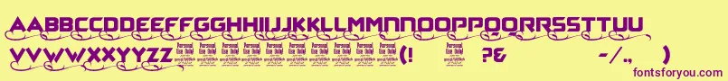 ZaggaPersonalUse Font – Purple Fonts on Yellow Background
