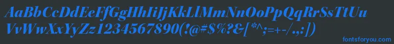 フォントKeplerstdBlackitdisp – 黒い背景に青い文字