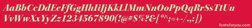 KeplerstdBlackitdisp Font – Green Fonts on Red Background