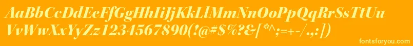 Fonte KeplerstdBlackitdisp – fontes amarelas em um fundo laranja