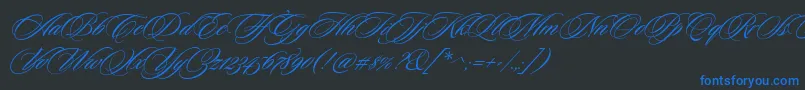 CeremoniousTwo Font – Blue Fonts on Black Background