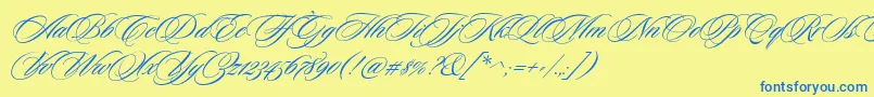 CeremoniousTwo Font – Blue Fonts on Yellow Background