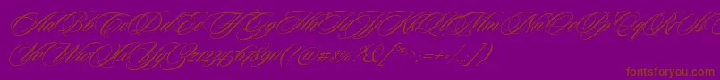 CeremoniousTwo-Schriftart – Braune Schriften auf violettem Hintergrund