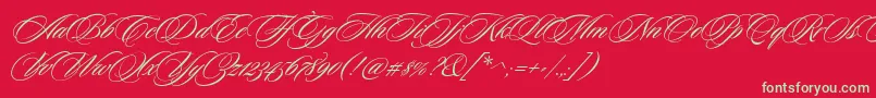CeremoniousTwo Font – Green Fonts on Red Background