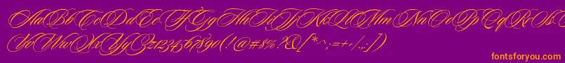 CeremoniousTwo Font – Orange Fonts on Purple Background