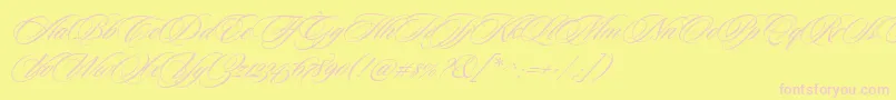 CeremoniousTwo-Schriftart – Rosa Schriften auf gelbem Hintergrund