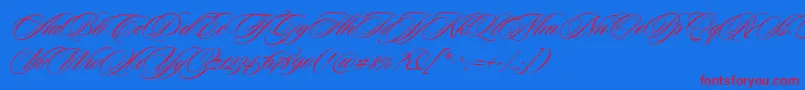 CeremoniousTwo Font – Red Fonts on Blue Background