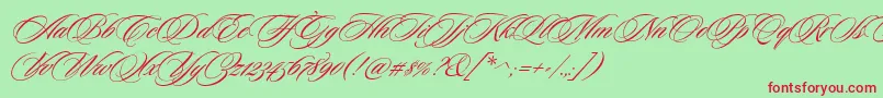CeremoniousTwo Font – Red Fonts on Green Background