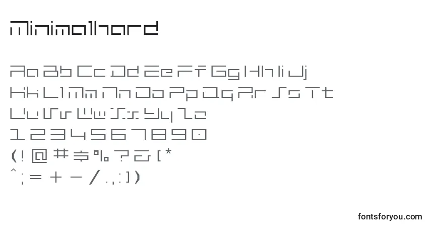 Шрифт Minimalhard – алфавит, цифры, специальные символы