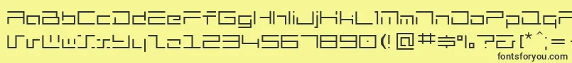 Czcionka Minimalhard – czarne czcionki na żółtym tle