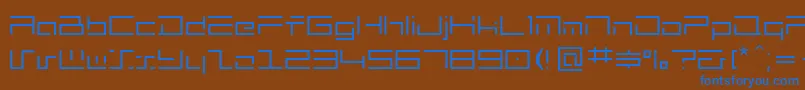 フォントMinimalhard – 茶色の背景に青い文字
