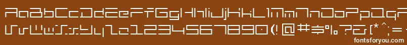 Czcionka Minimalhard – białe czcionki na brązowym tle