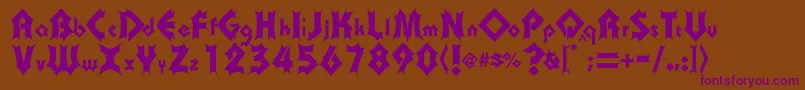 Transylvania-Schriftart – Violette Schriften auf braunem Hintergrund