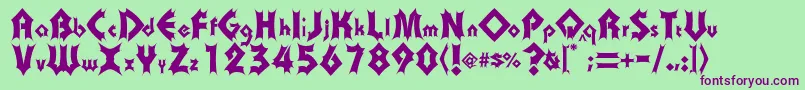 Transylvania Font – Purple Fonts on Green Background