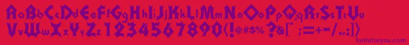Transylvania Font – Purple Fonts on Red Background