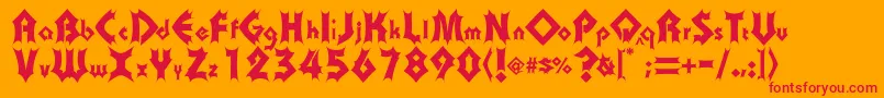 Transylvania Font – Red Fonts on Orange Background