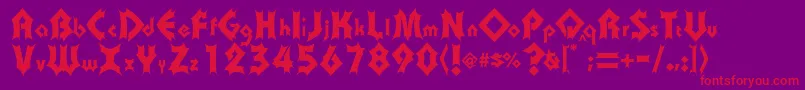 Transylvania Font – Red Fonts on Purple Background