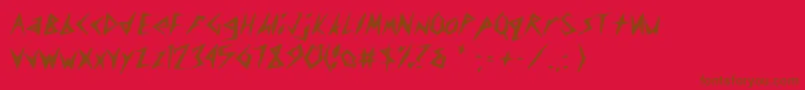 CuneifontLightBold-Schriftart – Braune Schriften auf rotem Hintergrund