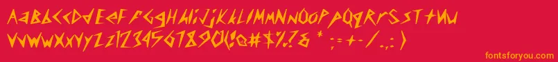 Saiba mais sobre a fonte CuneifontLightBold Fonte CuneifontLightBold – fontes laranjas em um fundo vermelho