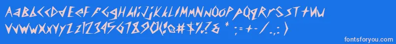 CuneifontLightBold Font – Pink Fonts on Blue Background
