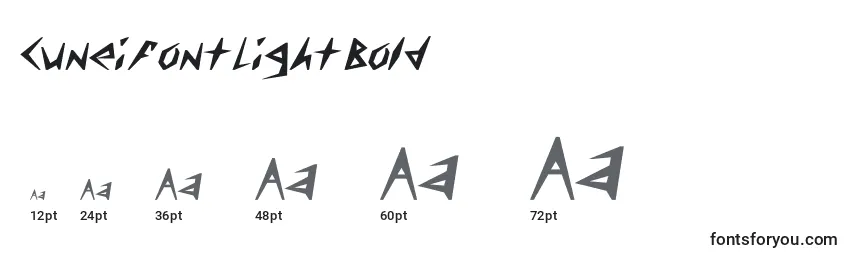 CuneifontLightBold Font Sizes