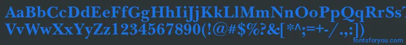 NewbaskervillecBold Font – Blue Fonts on Black Background